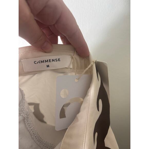 Commense Off White Brown Mini Skirt Set Medium - Picture 5 of 5